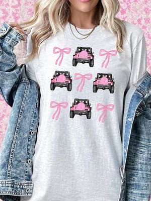 Jeep With Pink Bows Shirt