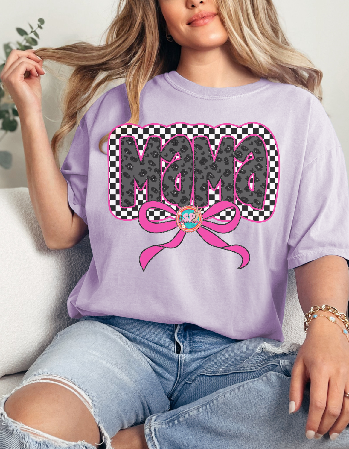 Cheetah Mama Pink Bow Shirt