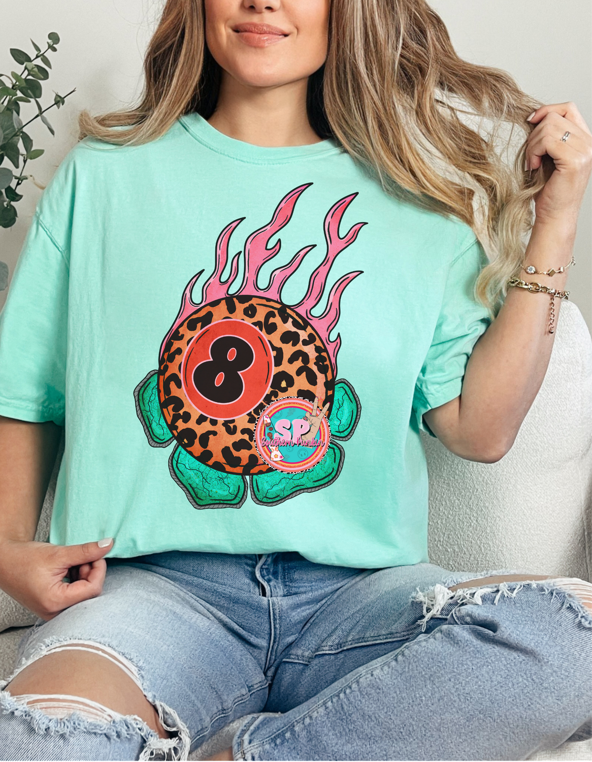 Cheetah 8ball Fire Shirt