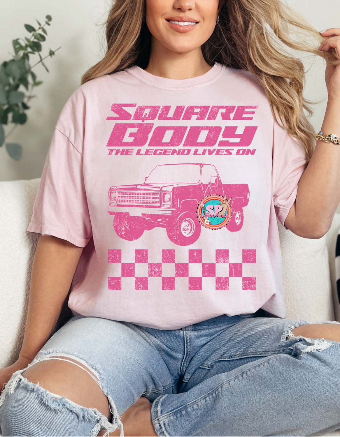 Pink Square Body Checkered Shirt