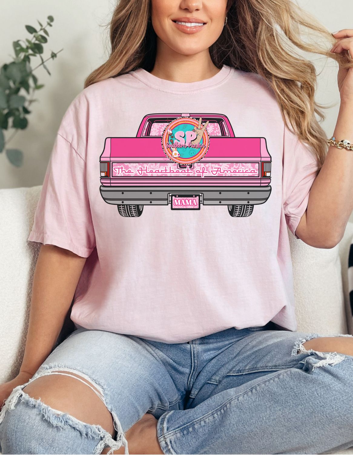 Mama Truck Pink Lace Shirt
