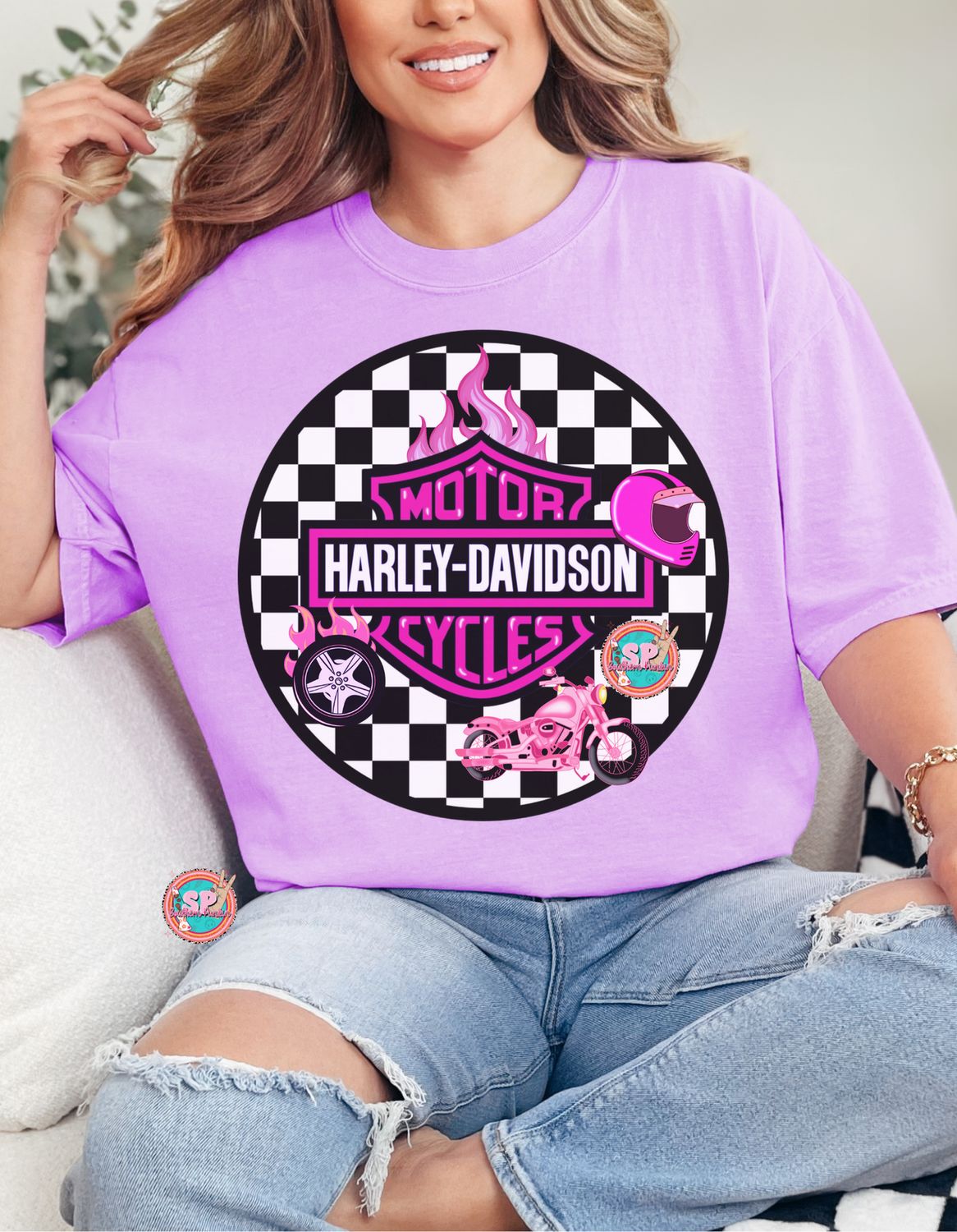Neon Purple Harley Shirt