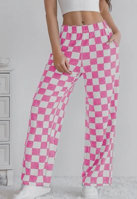 LARGE PINK CHECKERED PANTS