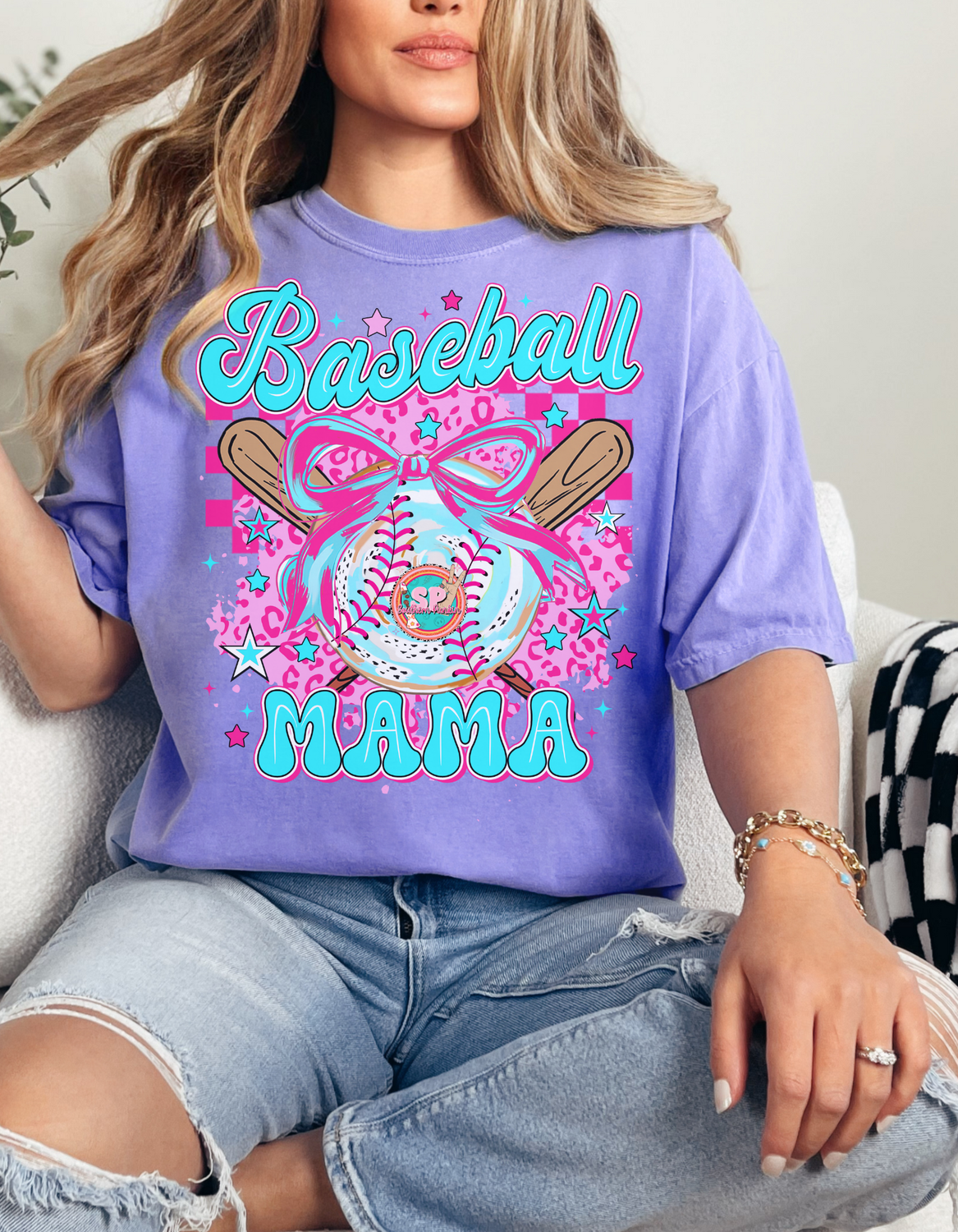 Blue Baseball Mama Shirt
