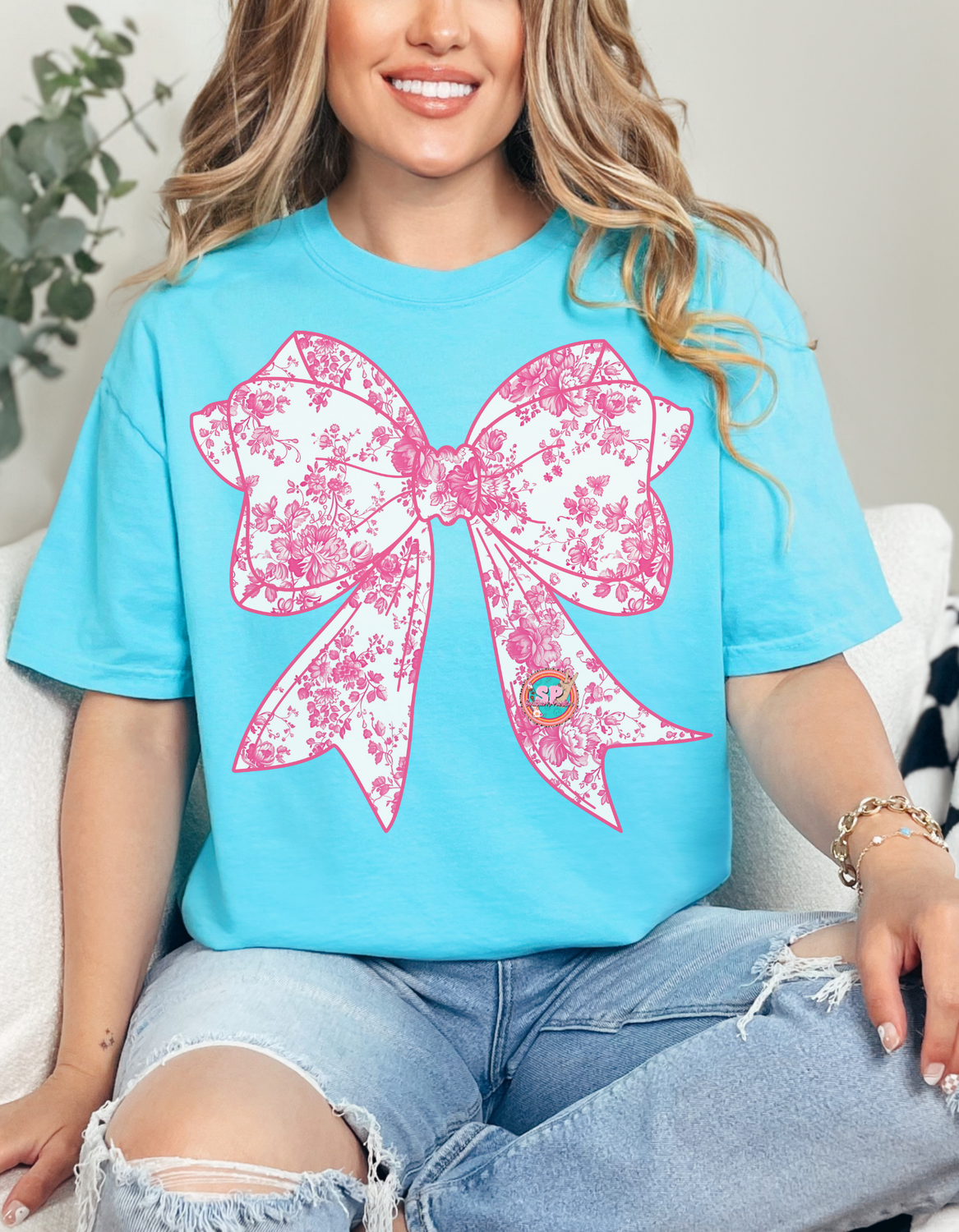 Floral Pink Bow Shirt