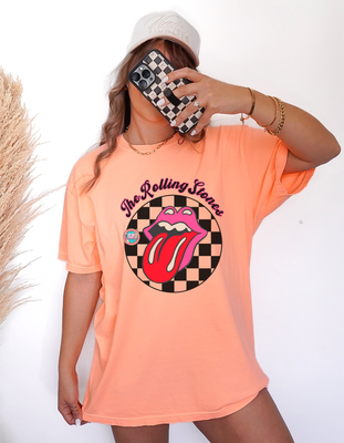 Pink And Red Checkered Rolling Stone Shirt
