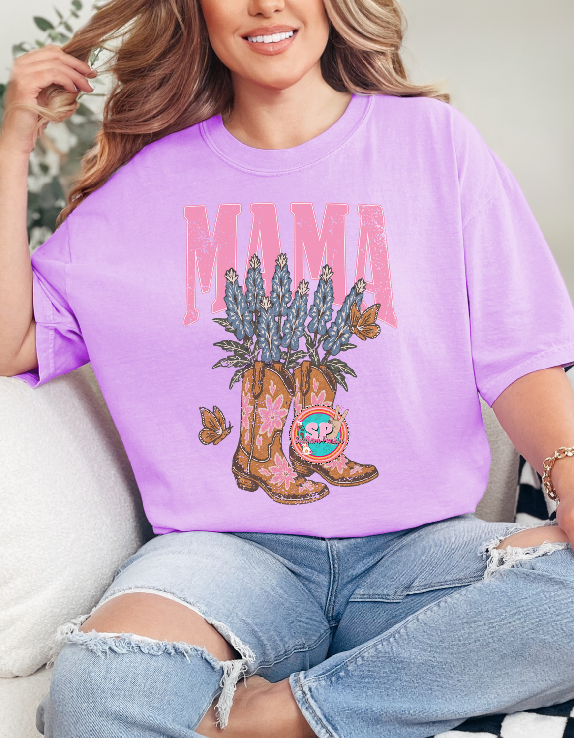 Mama Boots Flower Shirt