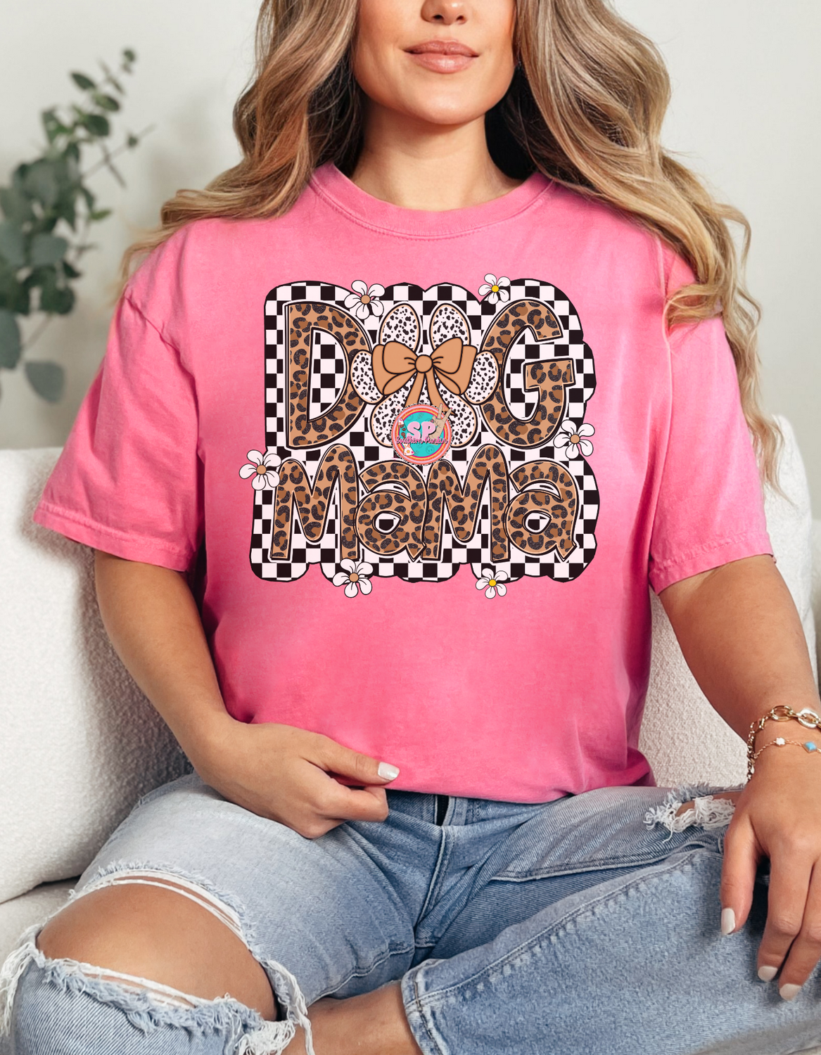 Brown Cheetah Dog Mama Shirt