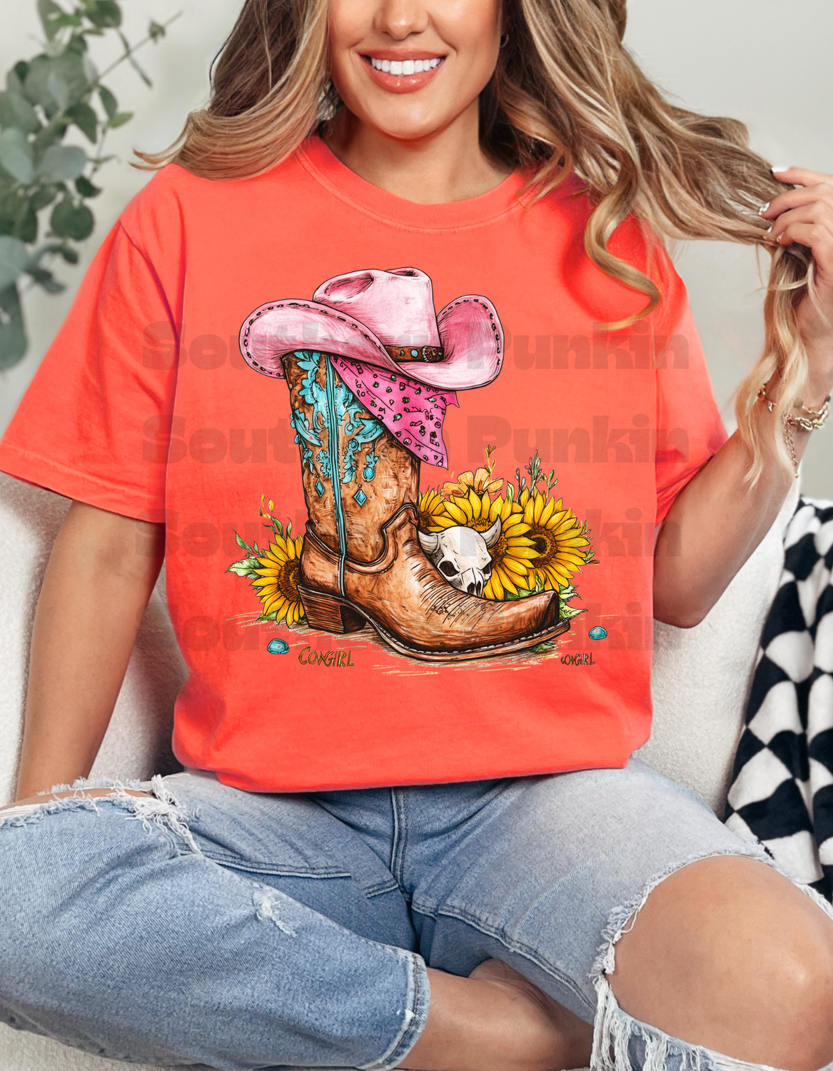 Cowboy boot Sunflower Shirt