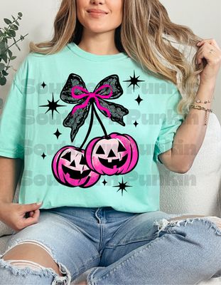 Pink Pumpkin Cherries Shirt
