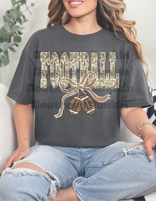 Camo Football Bow Shirt