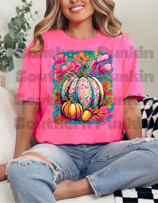 Floral Bright Pumpkins Shirt