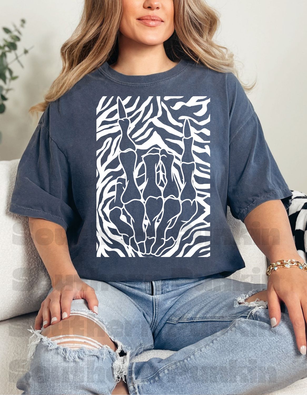 Zebra Skull Hand Shirt