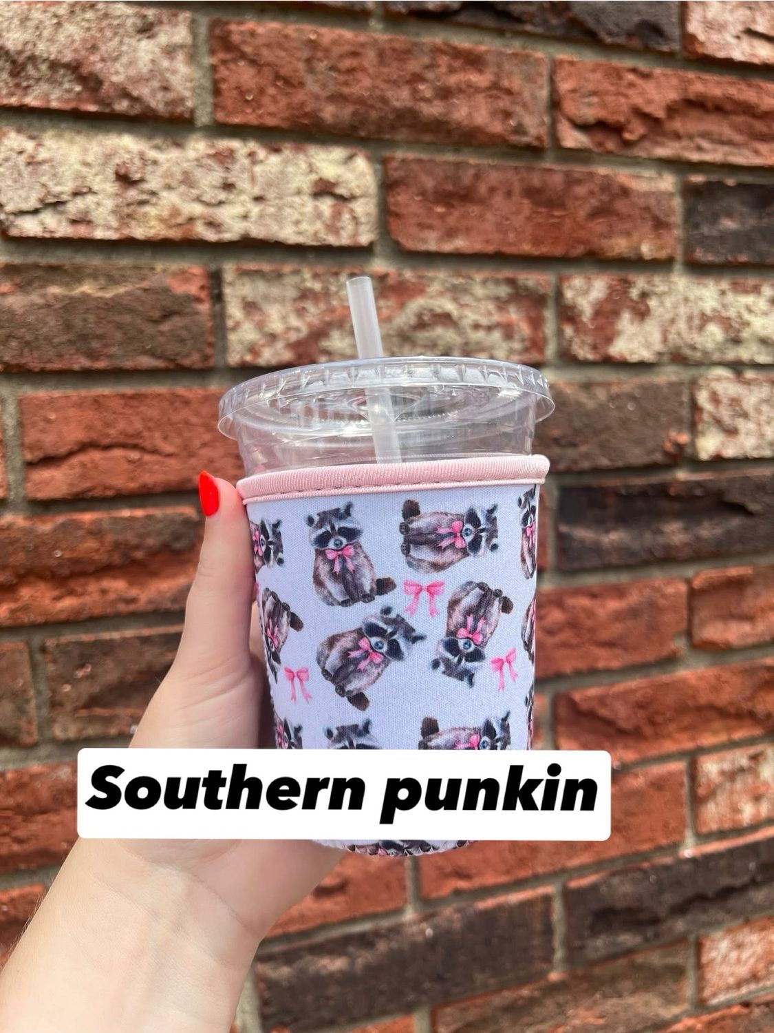 16oz Raccoon And Bows Koozies