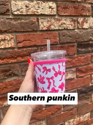 16oz Pink Bow Koozies