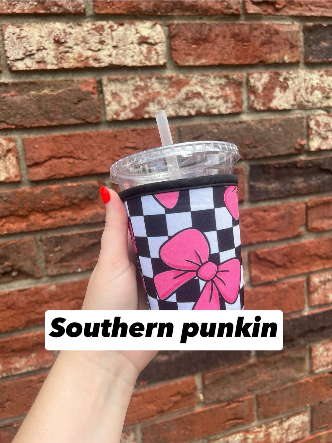 32oz Checkered Bows Koozies