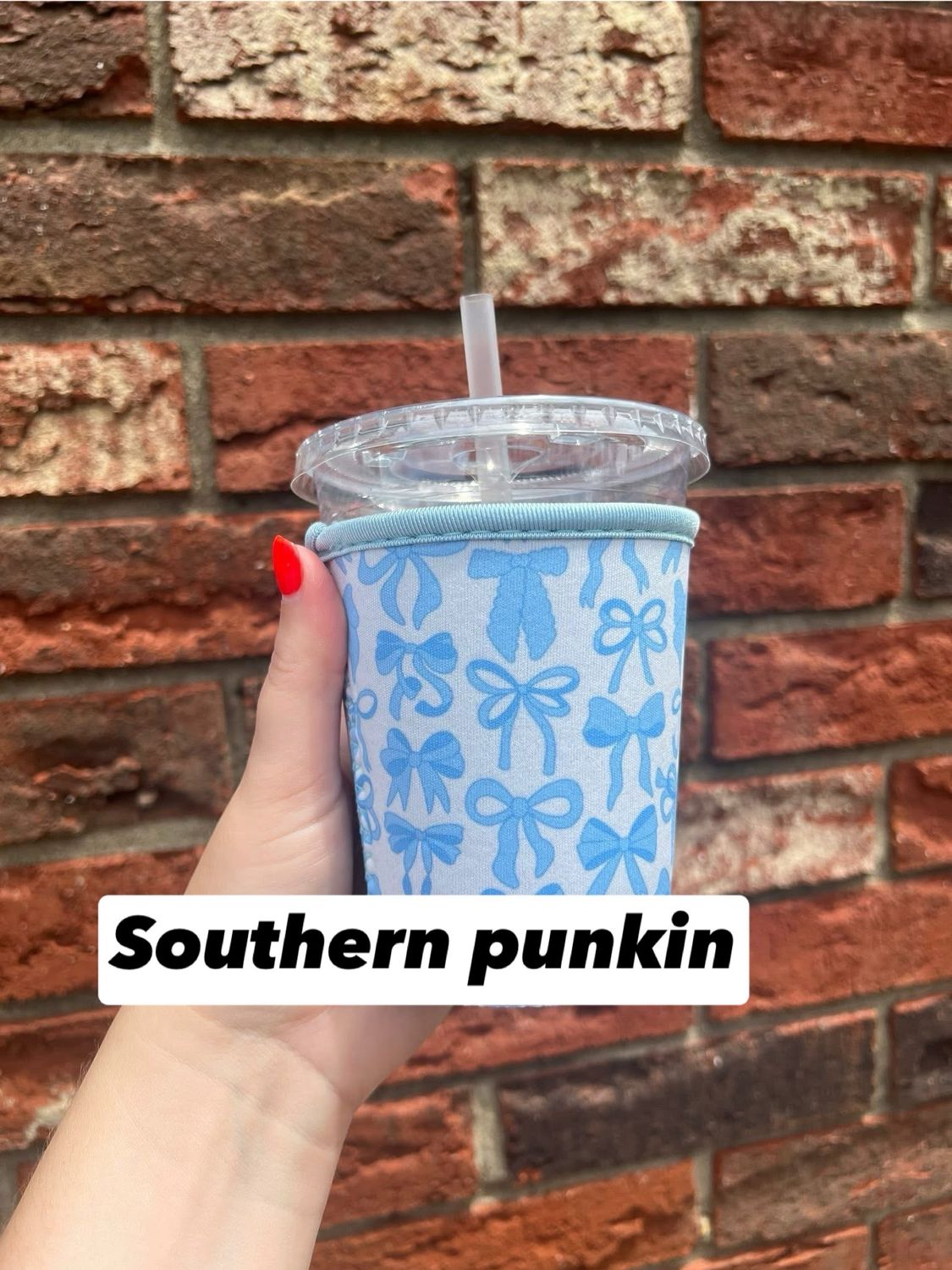 16oz Blue Bows Koozie