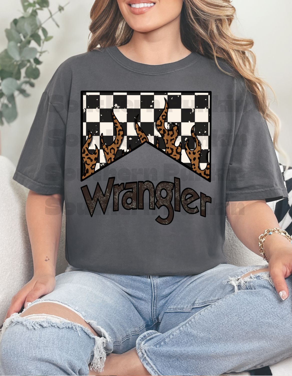 Checkered Flame Wrangler Shirt