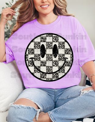 Leopard Checkered Smiley Shirt