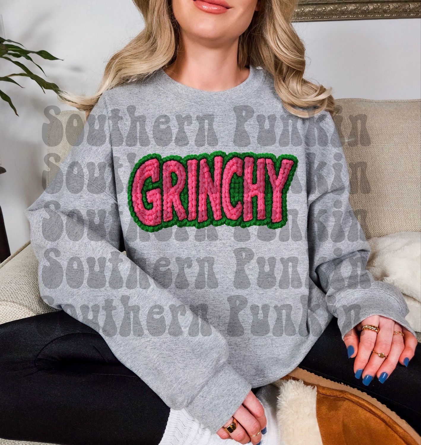 Crochet Pink Grinchy Crew