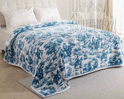 Blue Western King Blanket