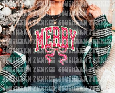 Merry Checkered Bow Shirt