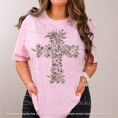 floral cross  shirt