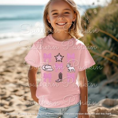 Youth dog bow shirt