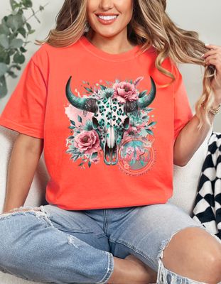 Cow Skull Floral Shirt