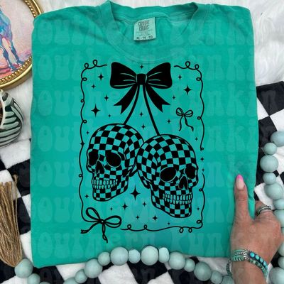 Checked Skull Cherrys Shirt