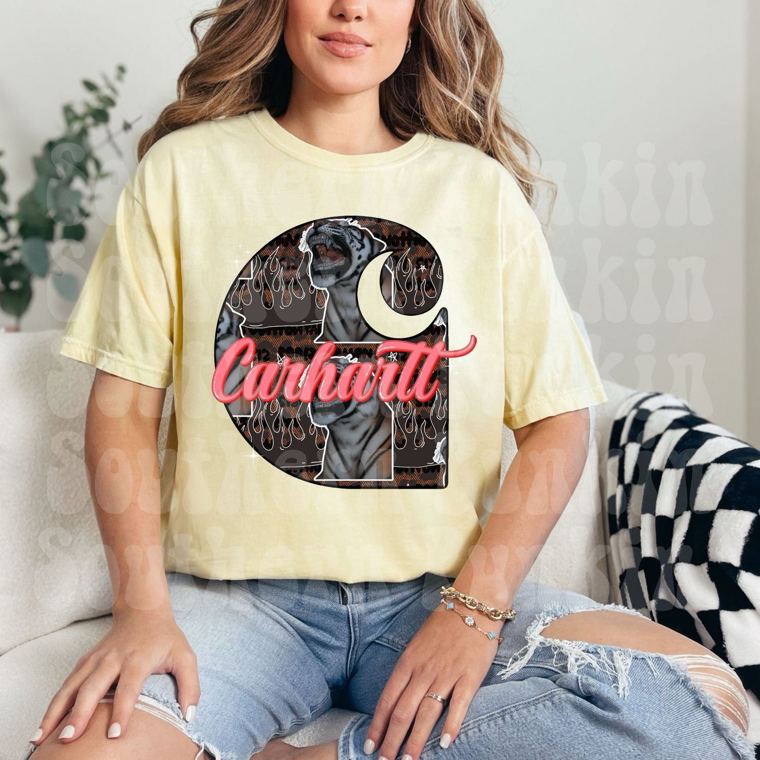 Camo And Pink Carhartt Shirt