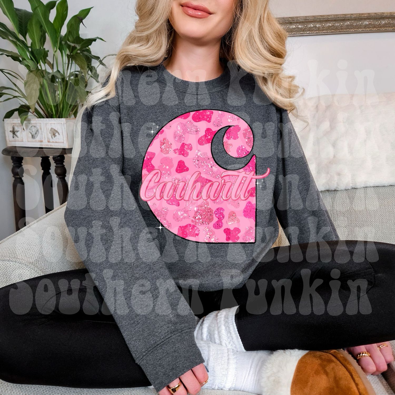 Cow Print Carhartt Crewneck