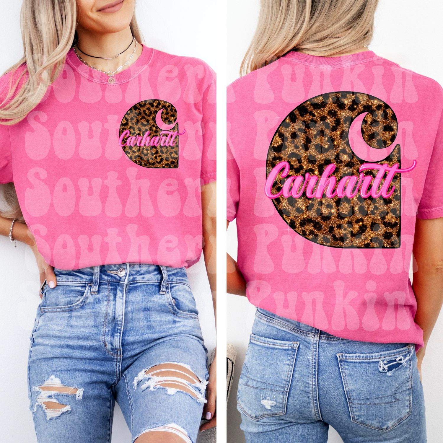 Front And Back Cheetah Carhartt Shirt