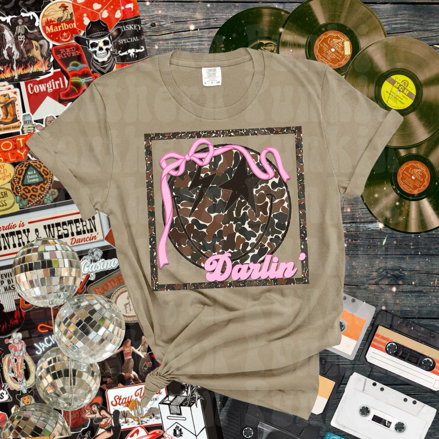 Camo Darling Smiley Face Shirt