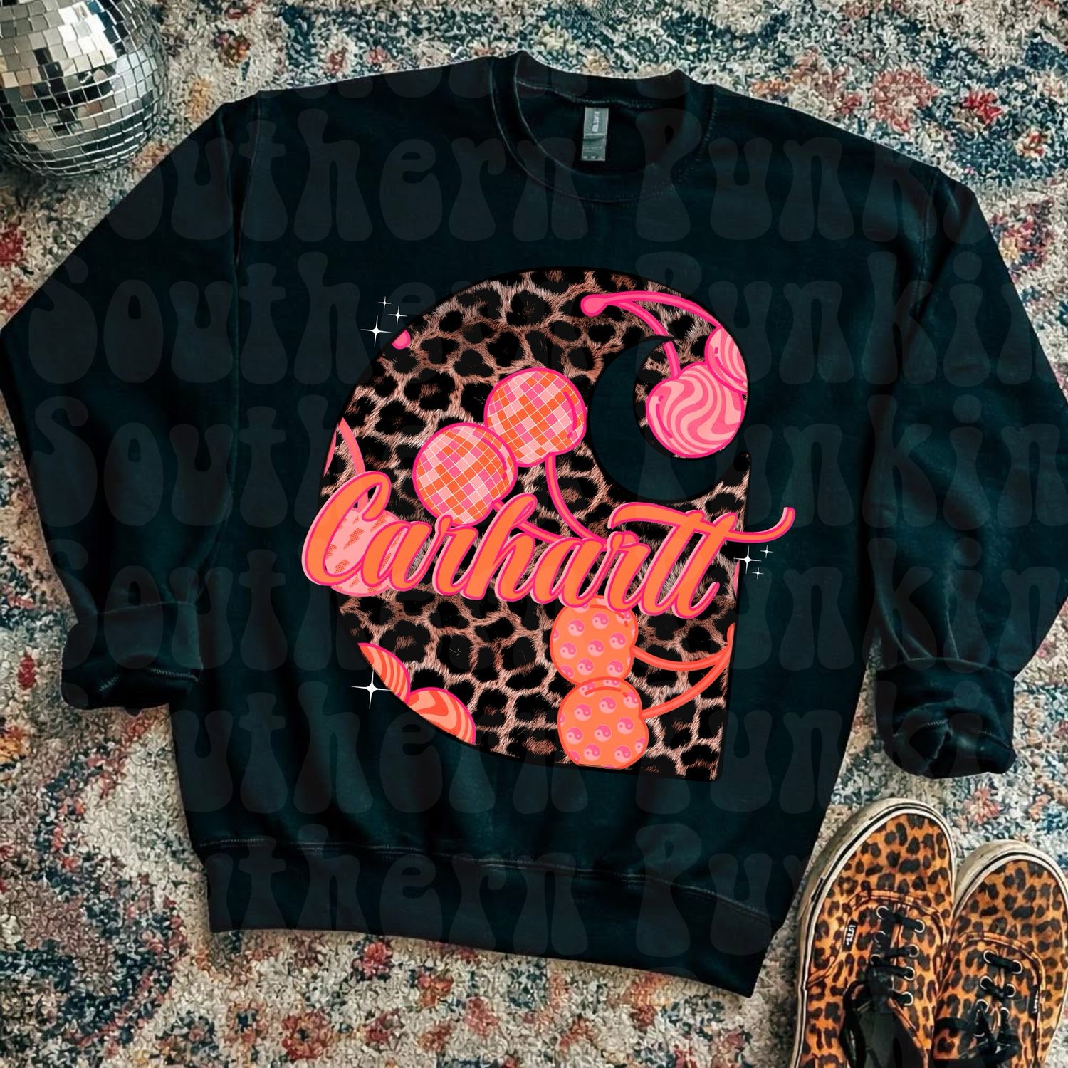 Cheetah Cherry Carhartt Crewneck