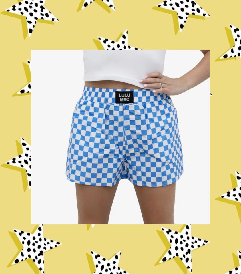 SMALL blue Checked Boxer Shorts