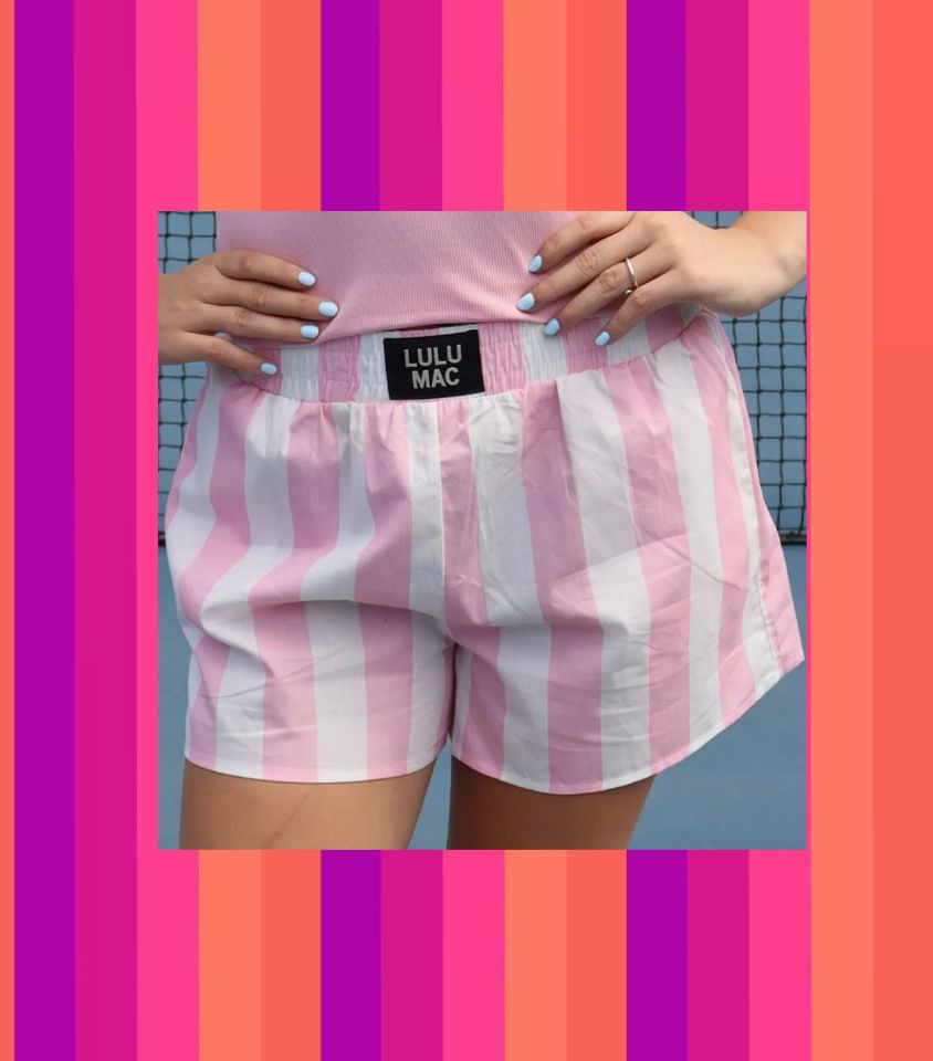 SMALL pink Stripe Boxer Shorts