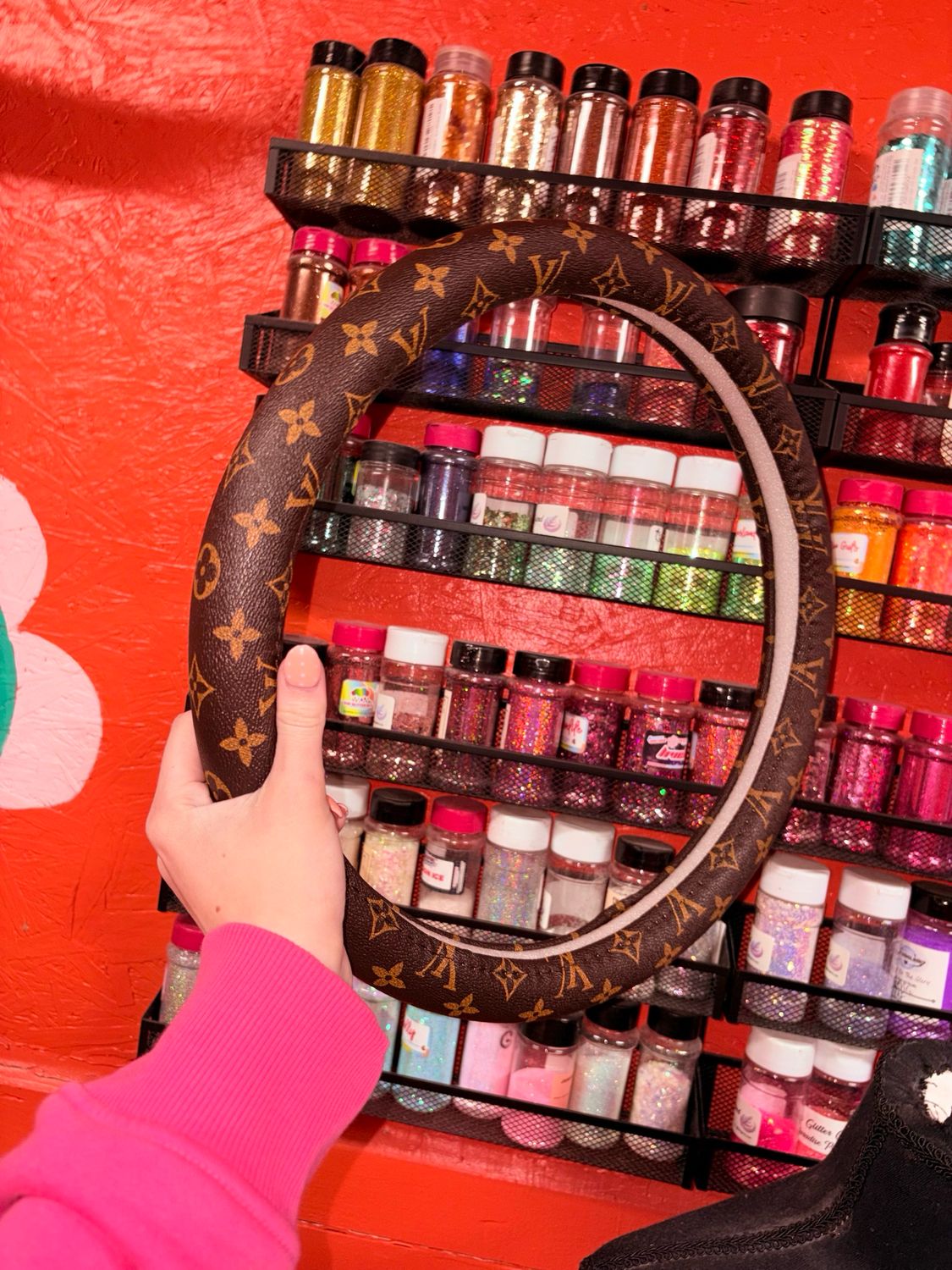 Kellie Mock Brown Steering Wheel Cover