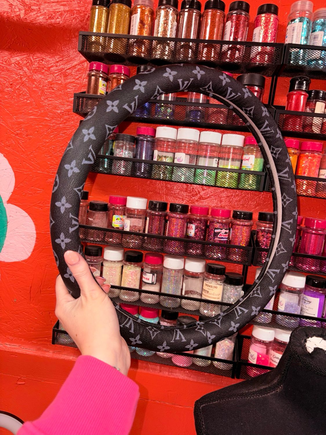 Jessica Osborne Black Steering Wheel Cover