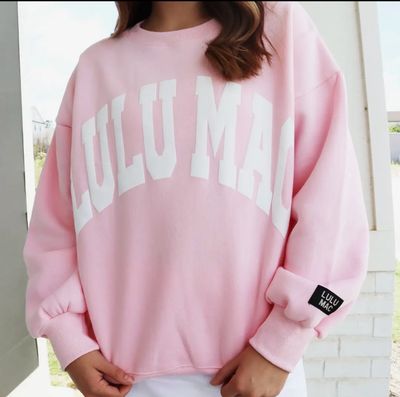 Medium Pink And White Lulu Mac Crew