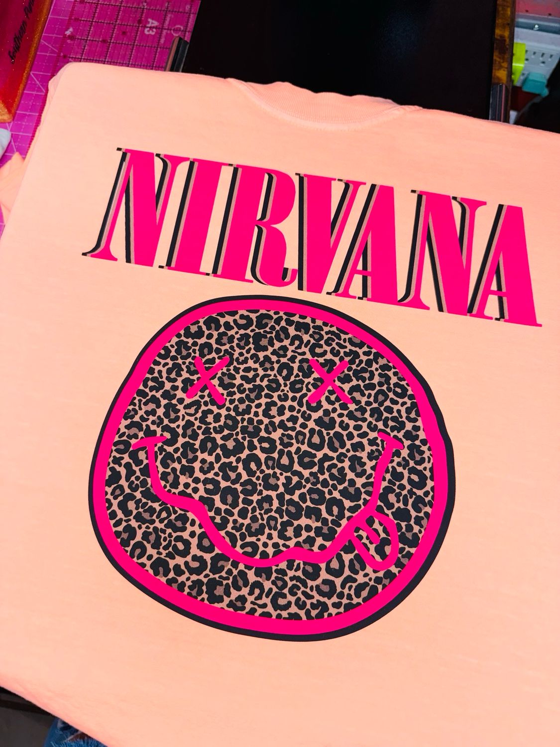 Pink And Cheetah Nirvana Shirt