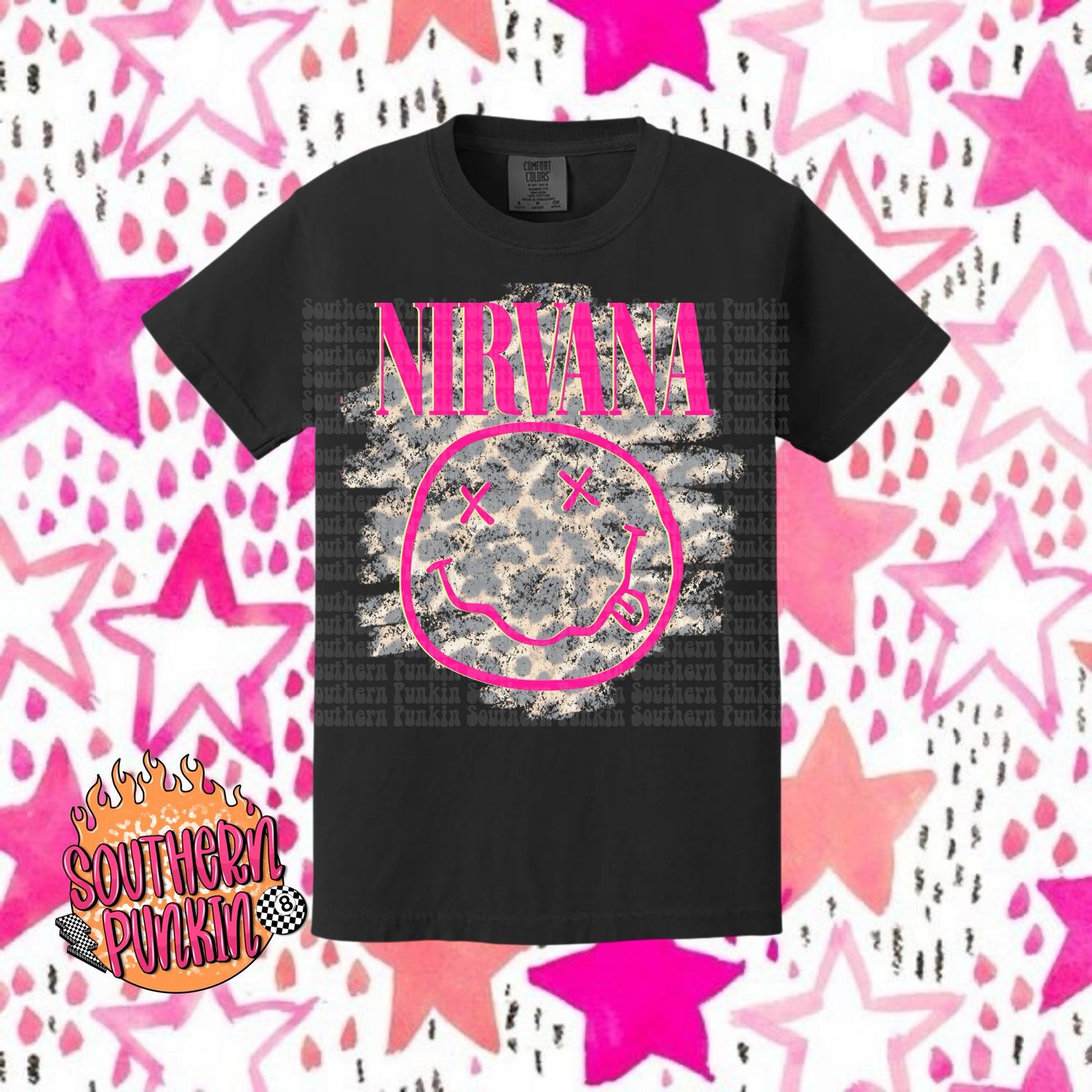 Distress Cheetah Pink Nirvana Shirt