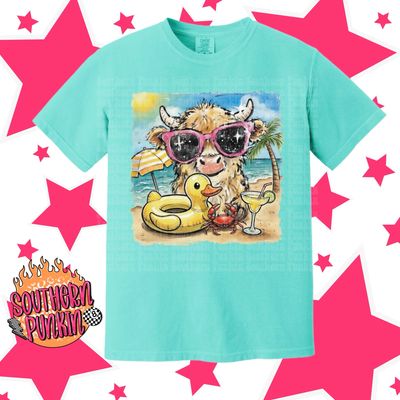 Highland Cow Beach Shirt