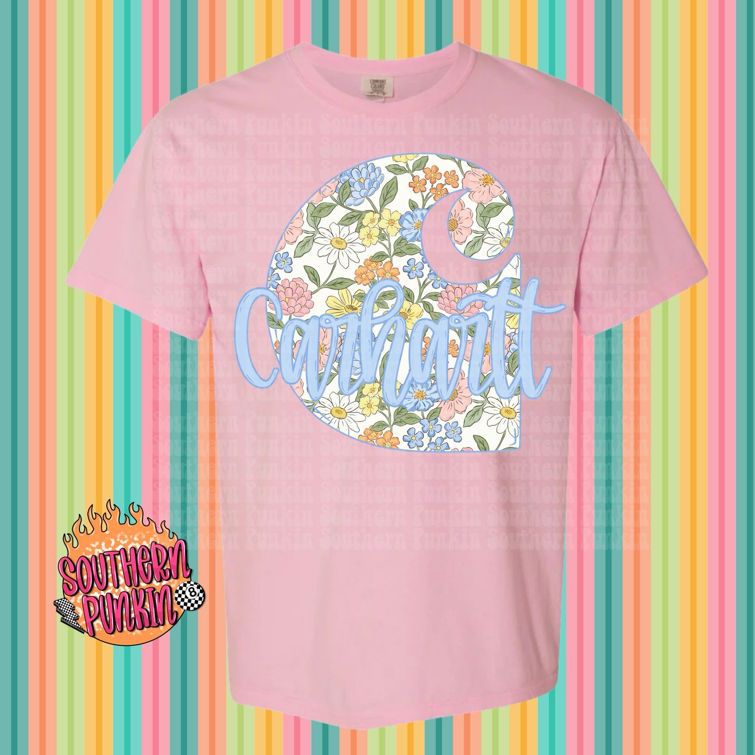 Yellow And Blue Floral Carhartt Shirt