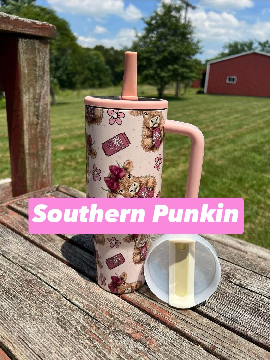 Dr Pepper Highland Cow 40oz Tumbler