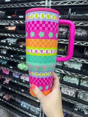 40oz Spill Proof Jesus Saves Tumbler