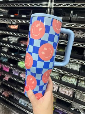 40oz Spill Proof Retro Smiley Tumbler