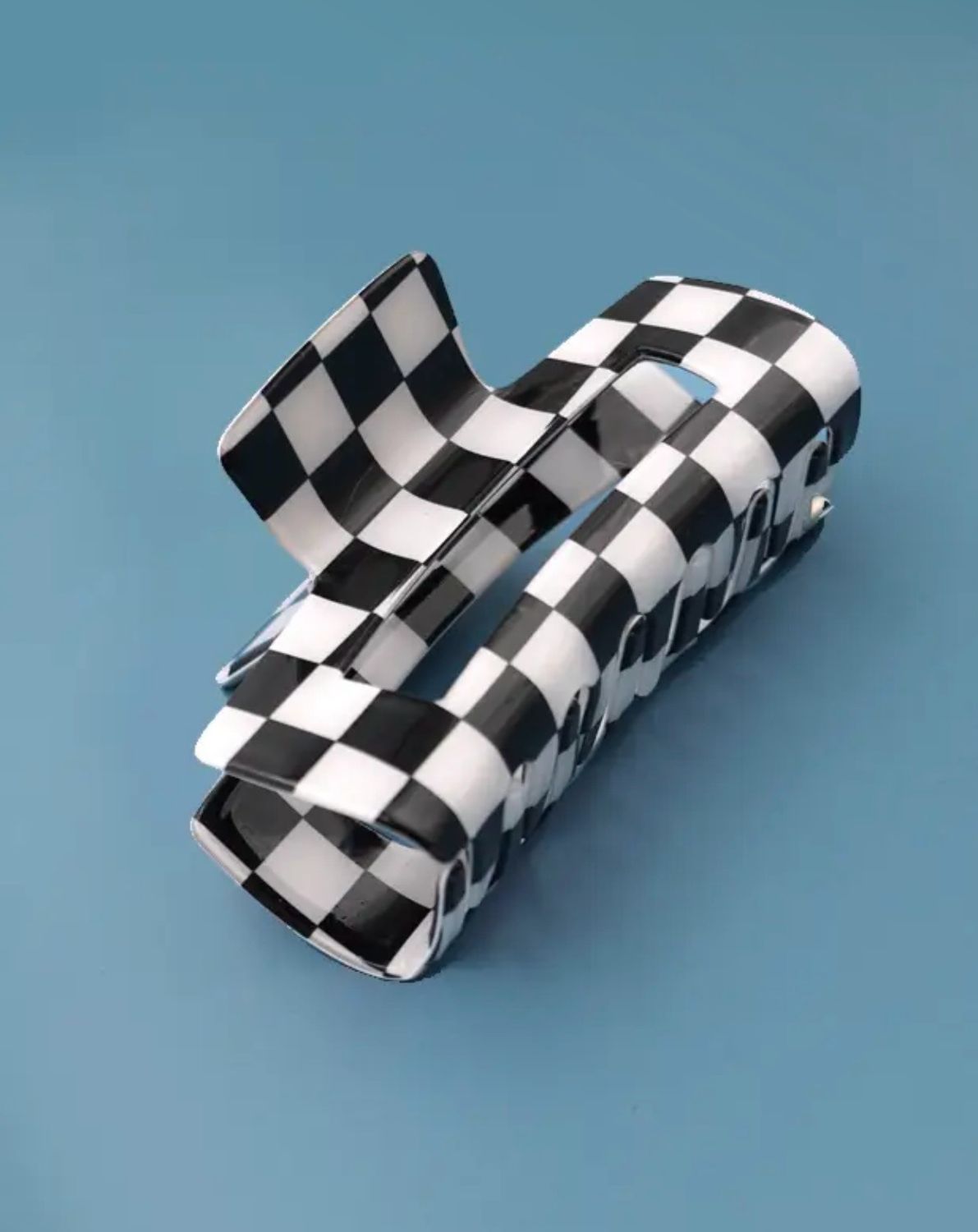 Black Checkered Hair Clip