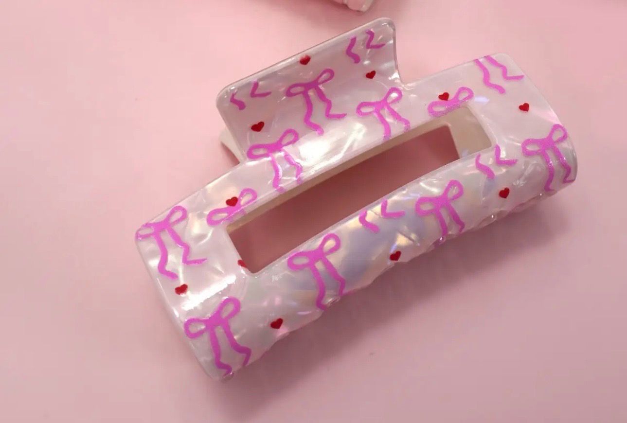 Pink Bows Hair Clip