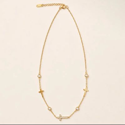 18k Stainless Steel Tarnish Free Cross Necklace